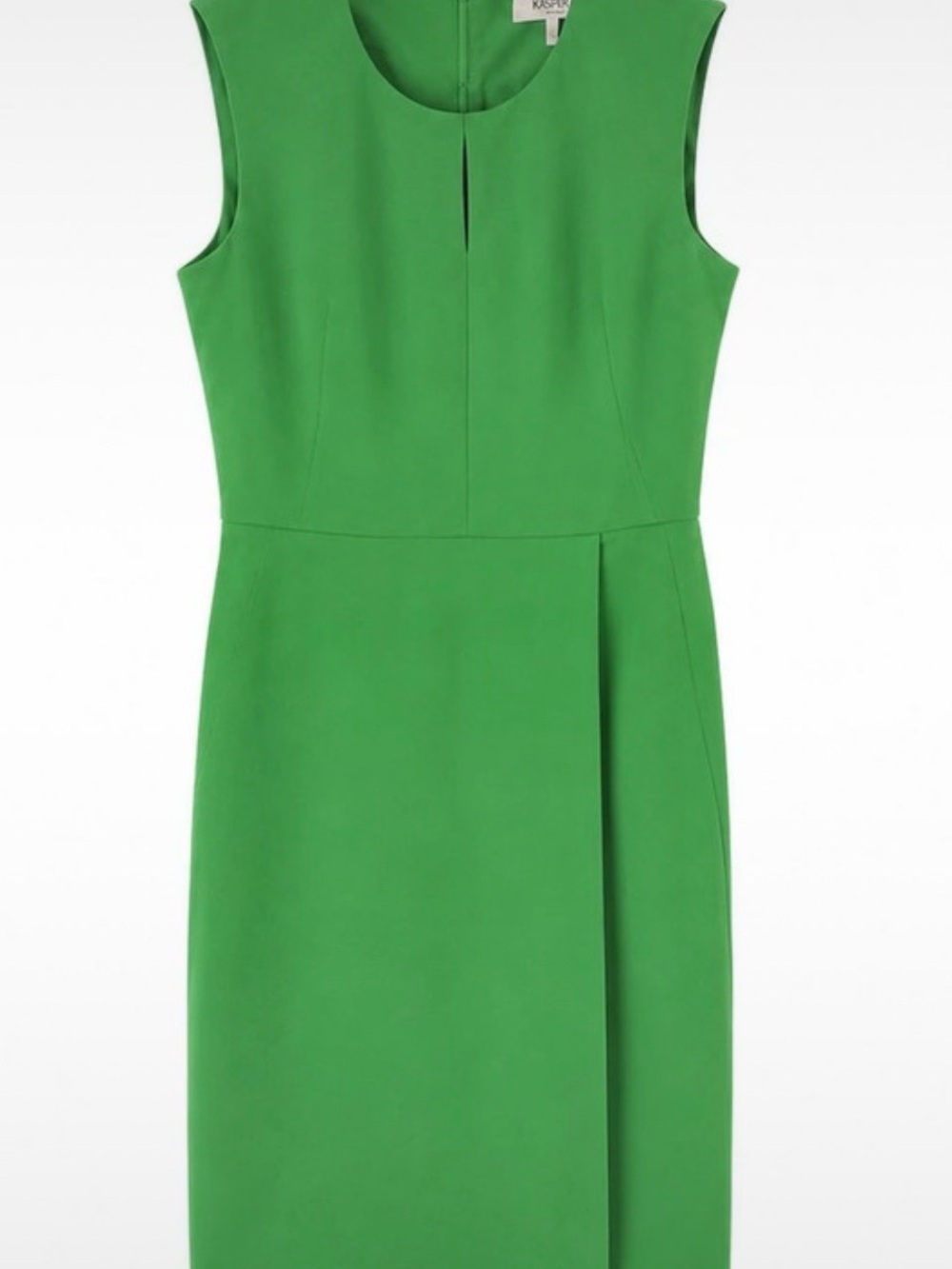 Kasper Vibrant Green Sleeveless Midi Sheath Dress